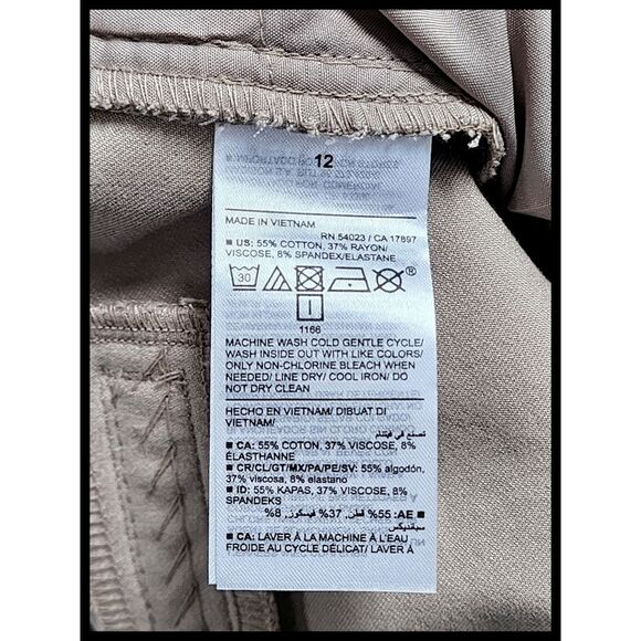 NWT Old Navy High Rise Pixie Skinny Ankle Pants Khaki Cream Tan 12 NEW - Picture 7 of 9